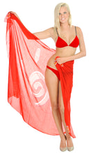 Load image into Gallery viewer, LA LEELA Women&#39;s Pareo Canga Sarong Skirt Swimwear Cover Up One Size Red_T613