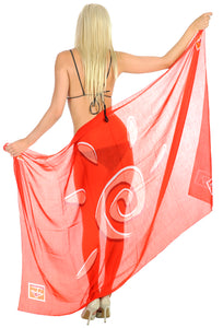 LA LEELA Women's Pareo Canga Sarong Skirt Swimwear Cover Up One Size Red_T613