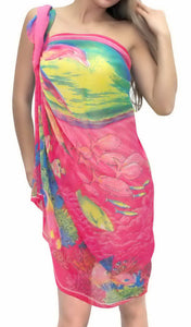 LA LEELA Women's Swimsuit Sarong Bikini Swim Beach Cover-Ups 72"x42" Pink_T609