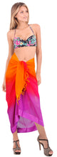 Load image into Gallery viewer, la-leela-womens-hawaiian-bikini-beach-wrap-sheer-sarong-swimming-bathing-suit-beachwear-swim-dress-pareo-cover-up-long-78x42-orange-102236