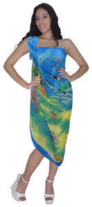 LA LEELA Women's Beach Wear Bikini Wrap Skirt Sarong Cover Ups 72"x42" Blue_Q186
