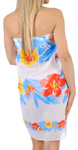 LA LEELA Women's Beach Cover Up Pareo Canga Swimsuit Sarong 72"x42" White_Q181