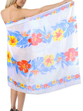 Load image into Gallery viewer, LA LEELA Women&#39;s Beach Cover Up Pareo Canga Swimsuit Sarong 72&quot;x42&quot; White_Q181