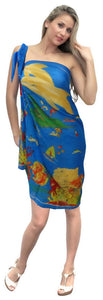 LA LEELA Women's Swimsuit Cover Ups Beach Sarongs Plus Size 72"x42" Blue_P72