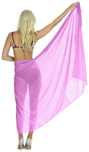 Load image into Gallery viewer, la-leela-womens-bikini-beach-wrap-hawaiian-sarong-swimming-suit-bathing-pareo-beachwear-dress-cover-up-long-68x42-violet-103201