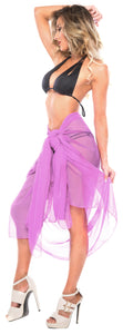 La Leela Women's Bikini Beach Wrap Hawaiian Sarong Swimming Suit Bathing Pareo Beachwear Dress Cover up Long 68"x42" Violet 103201