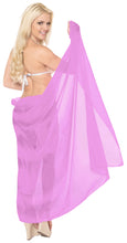 Load image into Gallery viewer, La Leela Women&#39;s Bikini Beach Wrap Hawaiian Sarong Swimming Suit Bathing Pareo Beachwear Dress Cover up Long 68&quot;x42&quot; Violet 103201