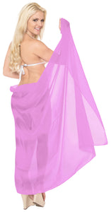 La Leela Women's Bikini Beach Wrap Hawaiian Sarong Swimming Suit Bathing Pareo Beachwear Dress Cover up Long 68"x42" Violet 103201