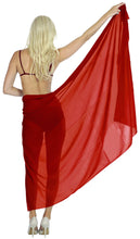 Load image into Gallery viewer, la-leela-womens-bikini-beach-wrap-hawaiian-sarong-swimming-suit-bathing-pareo-beachwear-dress-cover-up-long-68x42-red-103206