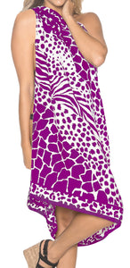 LA LEELA Women Beach Wrap Sarong Coverup Swimsuit Tie Skirt One Size Purple_K430