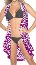 Load image into Gallery viewer, LA LEELA Women Beach Wrap Sarong Coverup Swimsuit Tie Skirt One Size Purple_K430