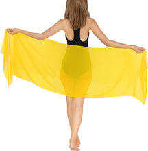 Load image into Gallery viewer, LA LEELA Women&#39;s Sheer Beach Bikini Wrap Chiffon Sarong Swimwear Coverups for Women Skirt One Size Yellow, Solid