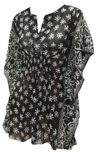 LA LEELA Womens Sweet Heart Neck Blouses Printed Loose Casual Shirt Top US 8-14 Black_C477