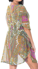 Load image into Gallery viewer, LA LEELA Womenâ€™s Bohemian Shirt Tunic Tops Blouse Beach Bikini Coverup US 8-14 Multicolor_C466