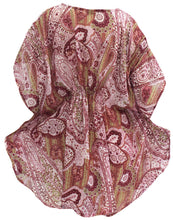 Load image into Gallery viewer, LA LEELA Petite Womenâ€™s Boho Sweet Heart Neck Tunic Tops Blouse Long  Swimsuit Cover up US 8-14 Maroon_C465