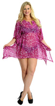 Load image into Gallery viewer, la-leela-chiffon-beach-sundress-long-maxi-blouse-plus-size-purple-passionate-purple_v246