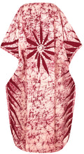 Load image into Gallery viewer, LA LEELA Cotton Batik Printed Women&#39;s Kaftan Kimono Summer Beachwear Cover up Dress  Maroon_X895
