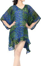 Load image into Gallery viewer, LA LEELA Women&#39;s Cute 3/4 Sleeve Chiffon Blouse Casual Top Shirts US 8-14 Blue_Q663
