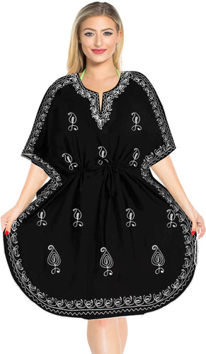 la-leela-bikni-swimwear-rayon-solid-summer-cover-up-OSFM 16-28W [XL- 4X]-Halloween Black_H480