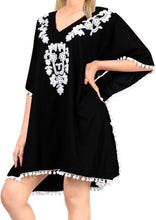 Load image into Gallery viewer, LA LEELA Bikini  Beach  Swimsuit Cover up Women Kimono Dress Embroidered 16-24 [XL-3X] Black_H470