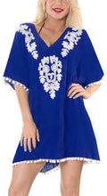 Load image into Gallery viewer, la-leela-bikini-swim-beach-wear-swimsuit-cover-up-women-kimono-dress-embroidered-osfm-16-24-xl-3x-blue_h469