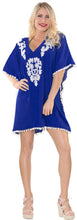 Load image into Gallery viewer, la-leela-bikini-swim-beach-wear-swimsuit-cover-up-women-kimono-dress-embroidered-osfm-16-24-xl-3x-blue_h469