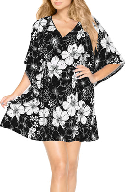 la-leela-bikni-swimwear-soft-fabric-printed-beachwear-loose-cover-up-OSFM 8-14 [M- L]-Halloween Black_H444