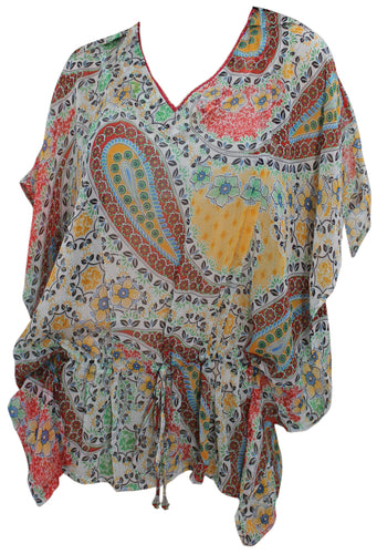 LA LEELA Women's Plus Size Cover Up Swimwear for Bikini Pool US 8-10 Multi_G49