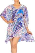 Load image into Gallery viewer, LA LEELA Sleepwear Nightgowns Womens Short Sleeve Nightshirts Comfy Pajama Dress US 8-14 Blue_G3