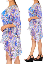 Load image into Gallery viewer, LA LEELA Sleepwear Nightgowns Womens Short Sleeve Nightshirts Comfy Pajama Dress US 8-14 Blue_G3