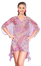 Load image into Gallery viewer, LA LEELA Soft Sleepdress Short Sleeve Women Comfy Sleeping Nightshirts Pajama Dress US 8-14 Purple_G2