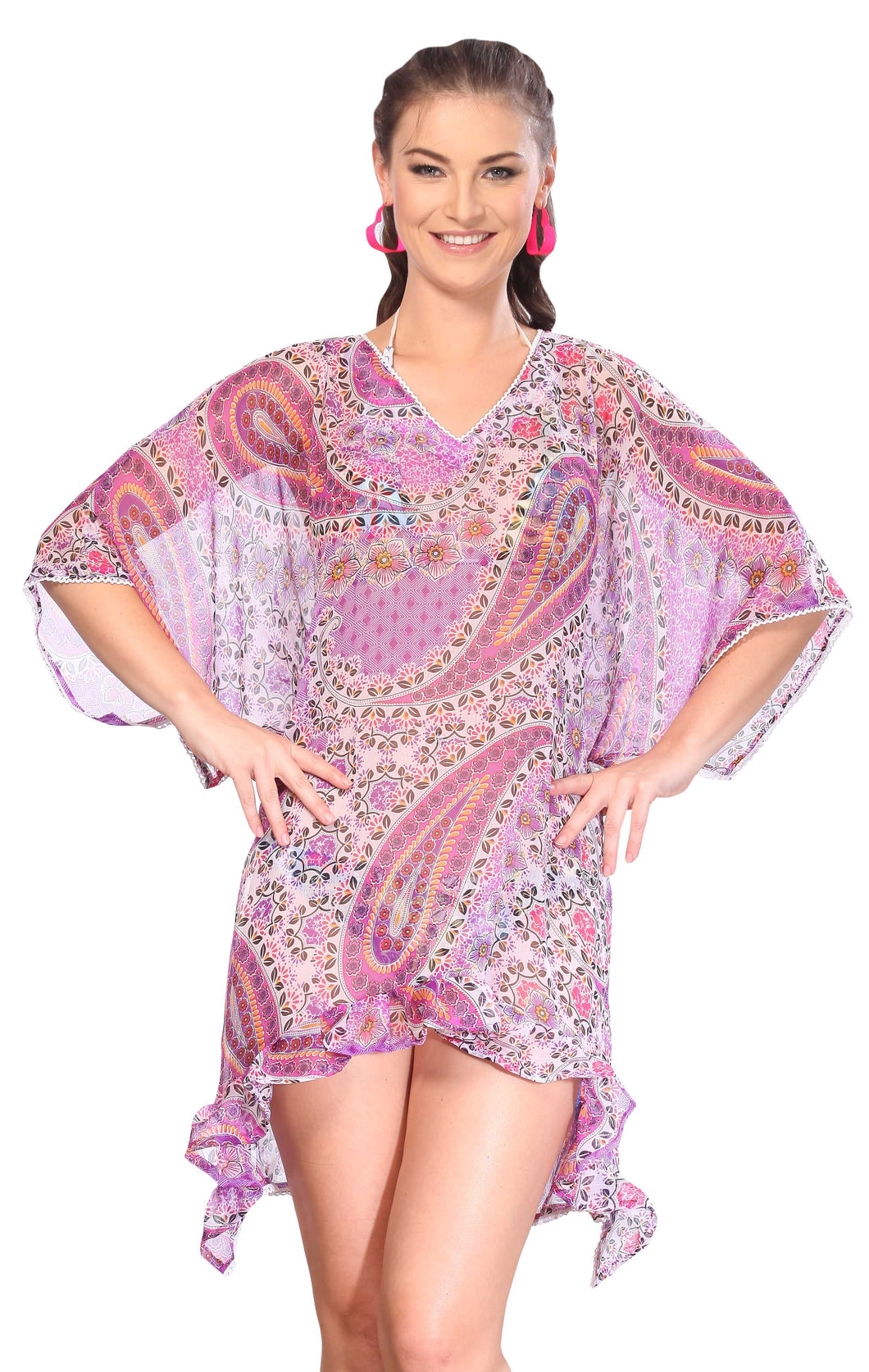 LA LEELA Soft Sleepdress Short Sleeve Women Comfy Sleeping Nightshirts Pajama Dress US 8-14 Purple_G2
