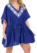 Load image into Gallery viewer, la-leela-rayon-solid-spring-summer-cover-up-osfm-14-28-l-4x-royal-blue_2556