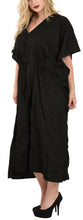 Load image into Gallery viewer, la-leela-pv-solid-long-caftan-kimono-dress-women-black_2098-osfm-14-18w-l-2x-black_r849