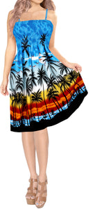LA-LEELA-Women's-Relaxed-Tube-Dress-halter-top-evening-party-swimsuit-tube-dress-printed-maxi-skirt-beach-backless-sundress-OSFM 0-14 [XS- L]-Blue_Q530