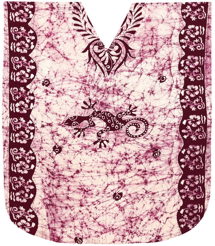 la-leela-100-cotton-batik-womens-kaftan-kimono-summer-beachwear-cover-up-dress-OSFM 14-18W [L- 2X]-Maroon_P303