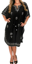 Load image into Gallery viewer, LA LEELA Women&#39;s Plus Size Beach Caftan Swimsuit Cover Ups US ONE SIZE FITS MOST Black_P263