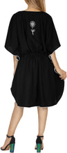 Load image into Gallery viewer, LA LEELA Women&#39;s Plus Size Beach Caftan Swimsuit Cover Ups US ONE SIZE FITS MOST Black_P263