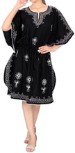 Load image into Gallery viewer, LA LEELA Women&#39;s Plus Size Beach Caftan Swimsuit Cover Ups US ONE SIZE FITS MOST Black_P263