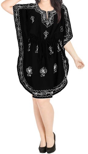 la-leela-bikni-swimwear-rayon-solid-summer-cover-up-OSFM 16-28W [XL- 4X]-Halloween Black_P257