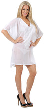 Load image into Gallery viewer, La Leela SHEER LIGHTWEIGHT Beach Dress Embroidered Bikini CHIFFON Coverup White