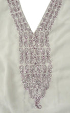 Load image into Gallery viewer, La Leela White Lightweight Chiffon Deep Neck Embroidered Swimwear Cover up TUNIC