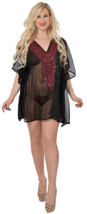 Women's Sheer Chiffon Sequin Bikini Swimwear Beachwear Top Cover up Women Pink