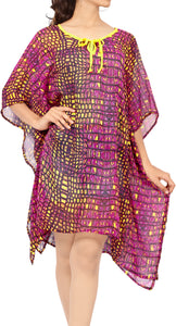 LA LEELA Women Chiffon Bathing Suit Beach Bikini Cover Ups for Swimwear US 16-26W Pink_X913