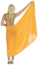 Load image into Gallery viewer, la-leela-womens-bikini-beach-wrap-hawaiian-sarong-swimming-suit-bathing-pareo-beachwear-dress-cover-up-long-68x42-golden-117021