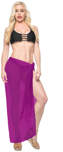 La Leela Women's Bikini Beach Wrap Hawaiian Sarong Swimming Suit Bathing Pareo Beachwear Dress Cover up Long 68"x42" Magenta 117022