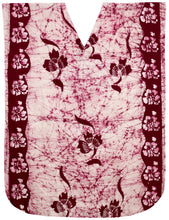 Load image into Gallery viewer, la-leela-cotton-batik-Printed-womens-kaftan-kimono-summer-beachwear-cover-up-dress-Maroon