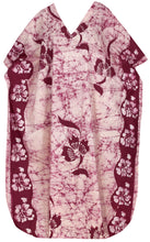 Load image into Gallery viewer, LA LEELA Cotton Batik Printed Women&#39;s Kaftan Kimono Summer Beachwear Cover up Dress  Maroon_X896