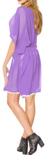 Load image into Gallery viewer, La Leela Super LIGHTWEIGHT CHIFFON Bikini TOP Plain Cover up Purple Swimsuit TOP