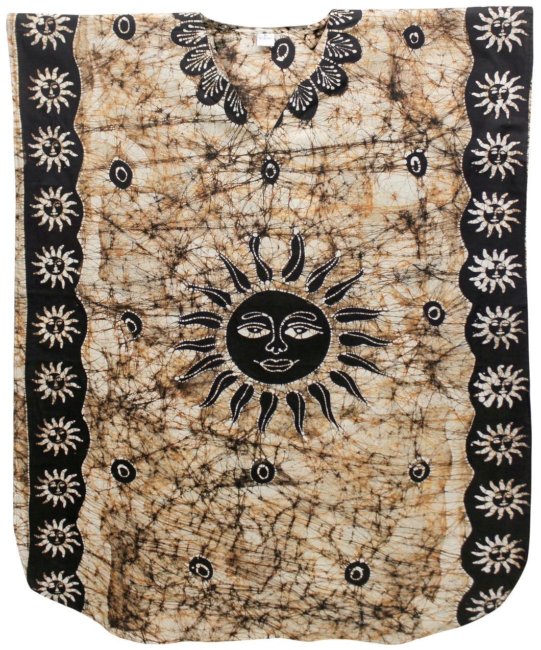 la-leela-100-cotton-batik-womens-kaftan-kimono-summer-beachwear-cover-up-dress-OSFM 14-18W [L- 2X]-Halloween Black_U743